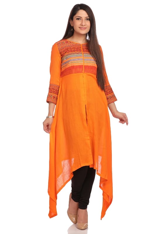 Asymmetric Kurta, Pair it with Churidar