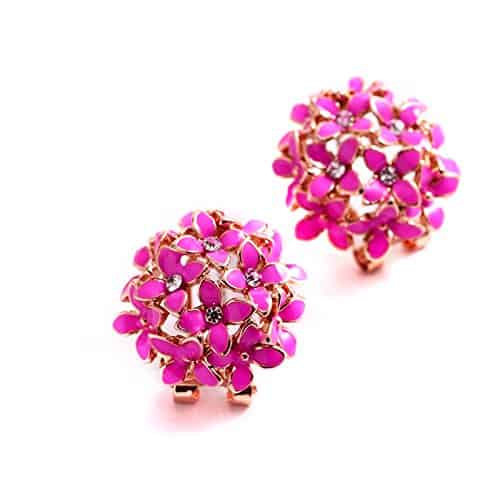 Pink Flowery Oversized Clipon Earring