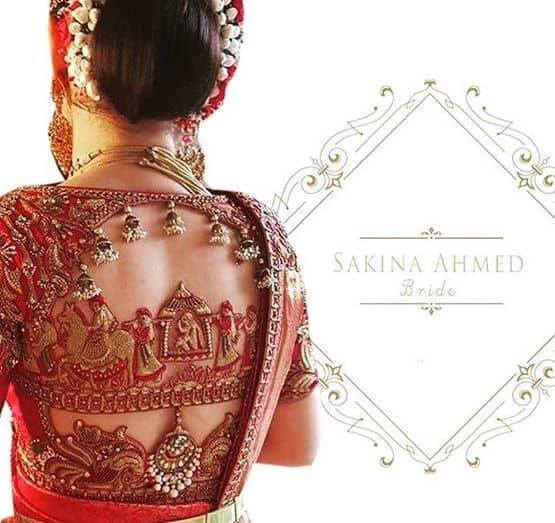 Bride's Favorite Blouse with Back zardosi work