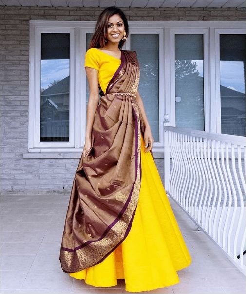 Amazing Saree draping style by Tia Bhuva #Cancansaree | Saree wearing styles,  Saree draping styles, Lehenga saree design